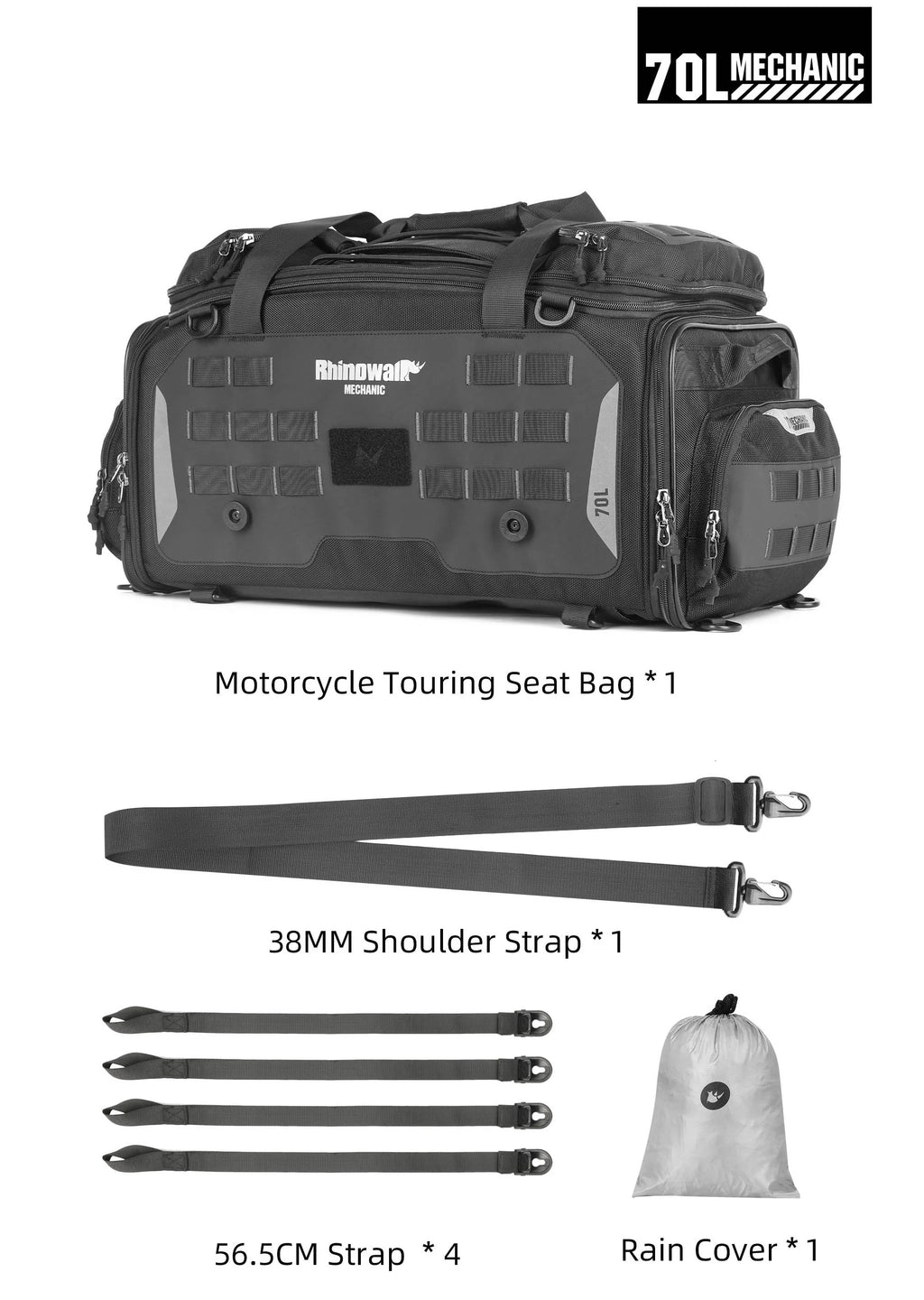 Sac arrière Rhinowalk 50-70L – vue produit