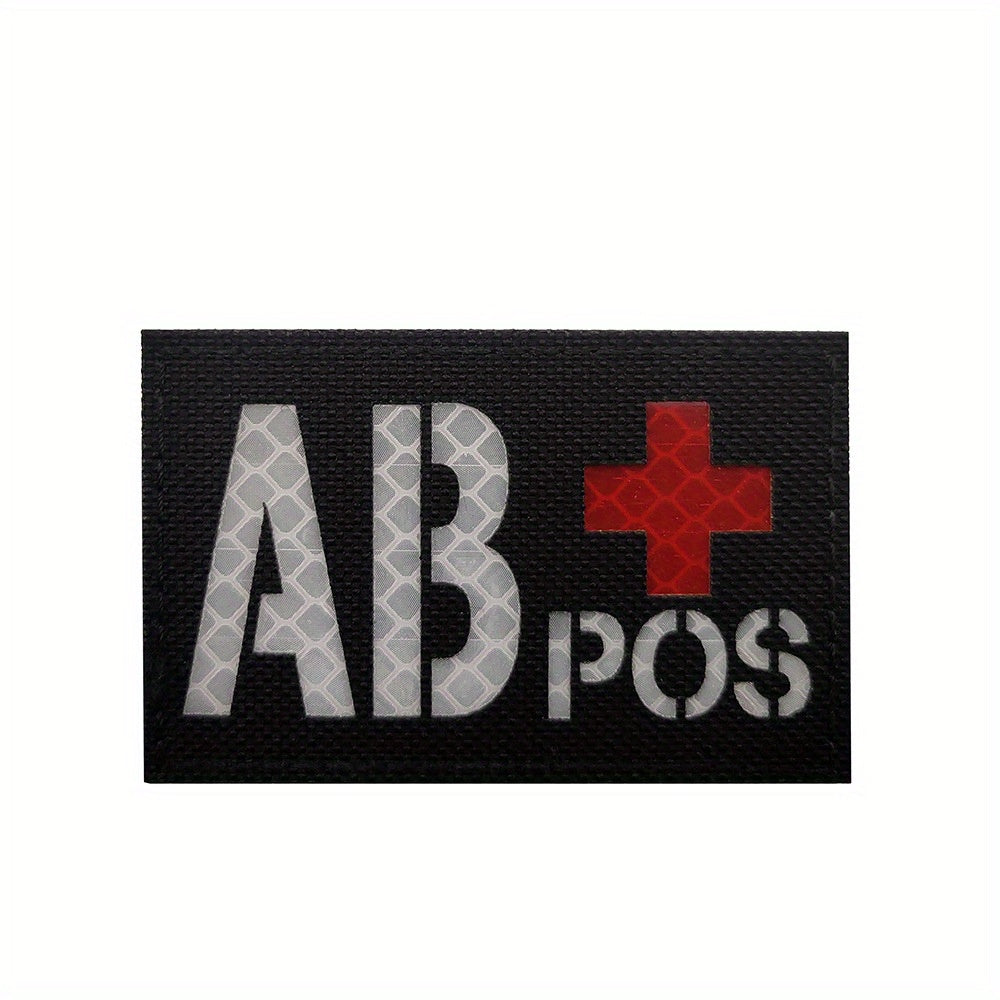 Patch velcro groupe sanguin AB+ infrarouge 8x5 cm