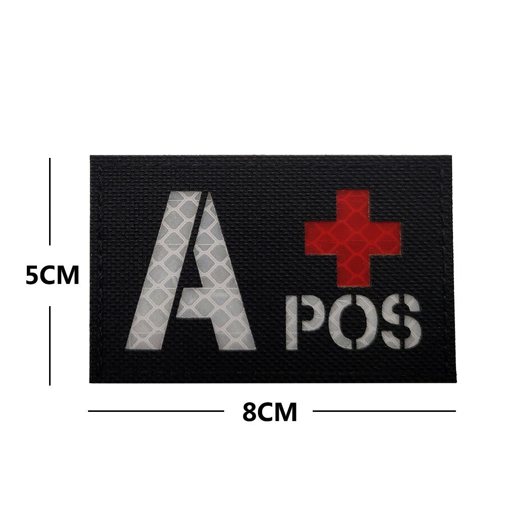 Patch velcro groupe sanguin A+ infrarouge 8x5 cm