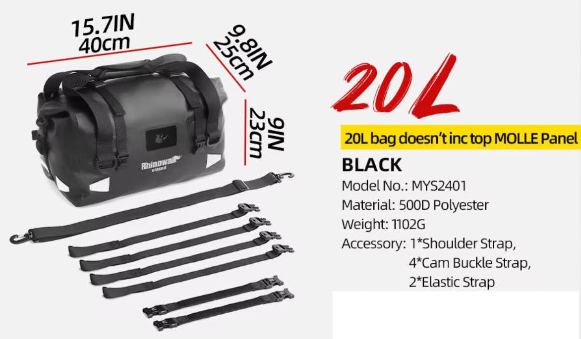 Sac de selle étanche / Roll-top 20L/40L/65L Rhinowalk