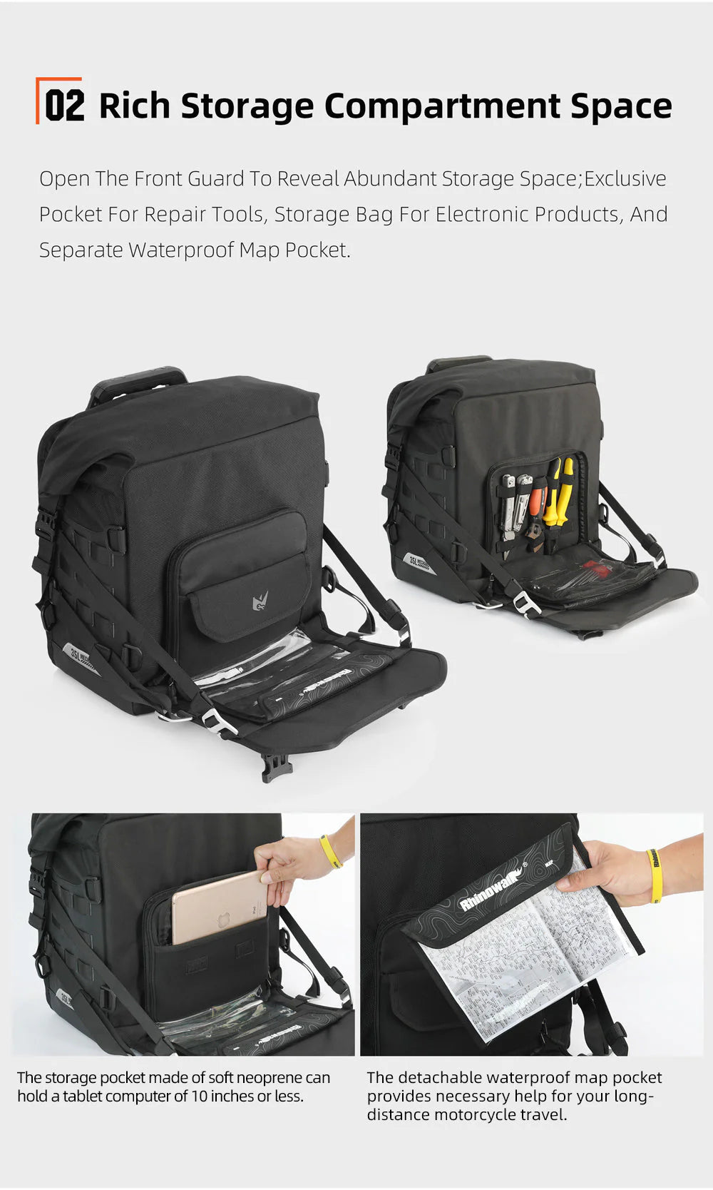 Valise latérale semi rigide 20L / 35 L Rhinowalk – vue produit
