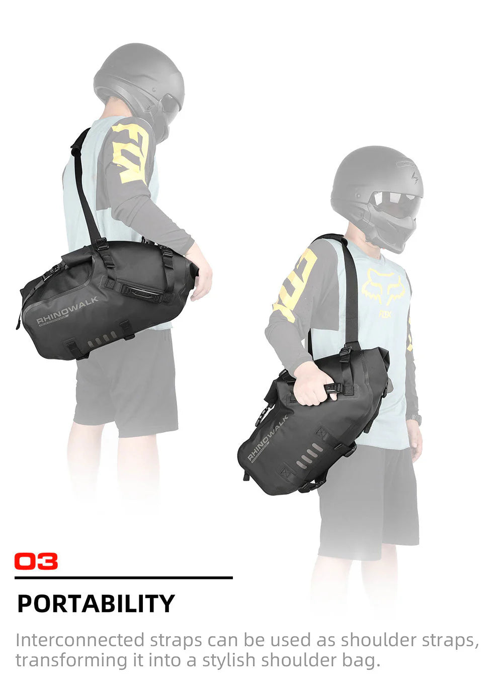 Sacoches Rackless Universelles 18L/28L/48L Rhinowalk – vue produit