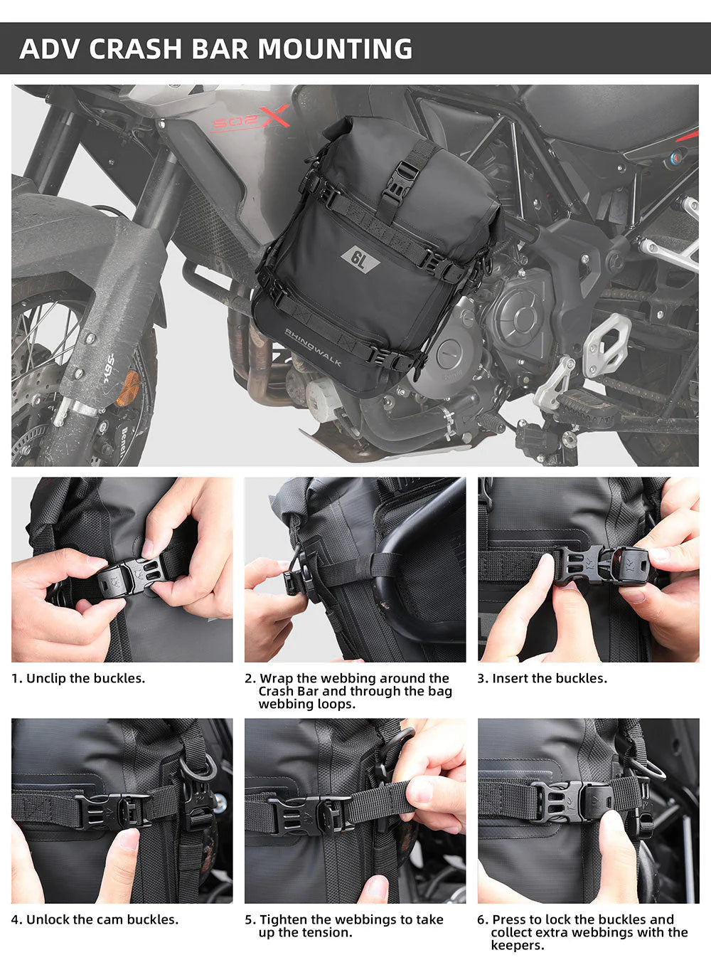 Sacoche Crashbar 6L Rhinowalk – vue produit