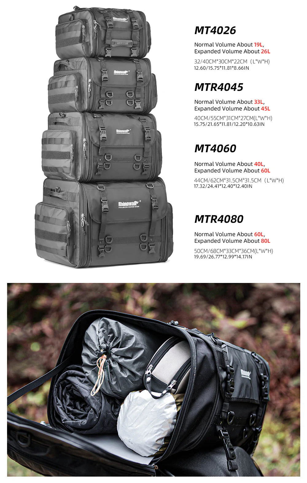 Sac arrière Rhinowalk – vue produit