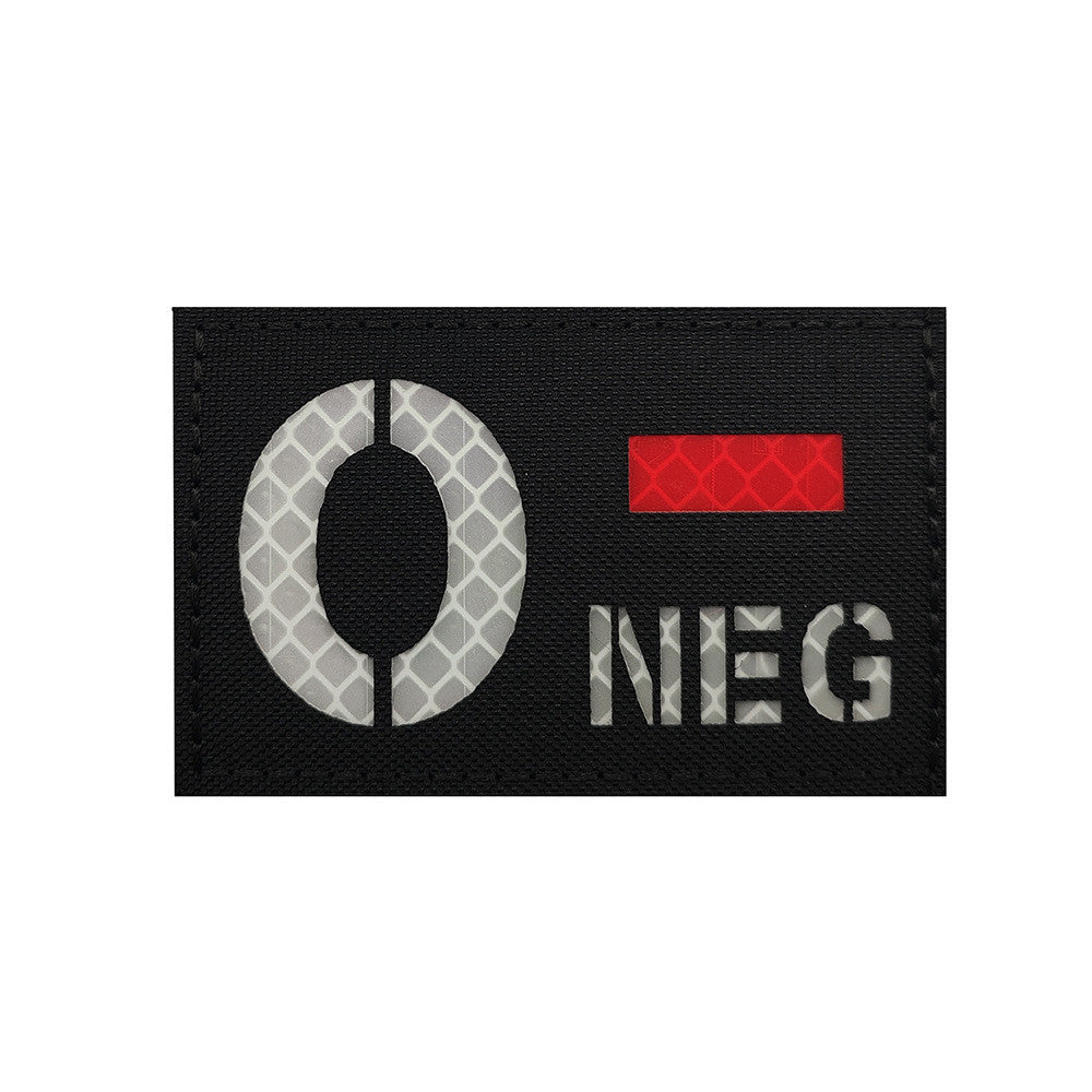 Patch velcro groupe sanguin O- infrarouge 8x5 cm