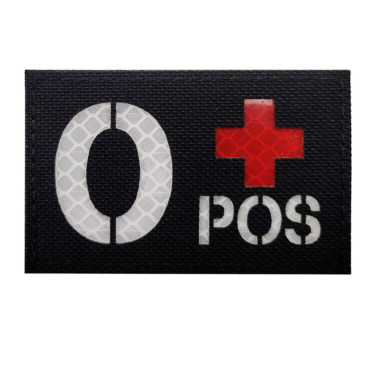 Patch velcro groupe sanguin O+ infrarouge 8x5 cm