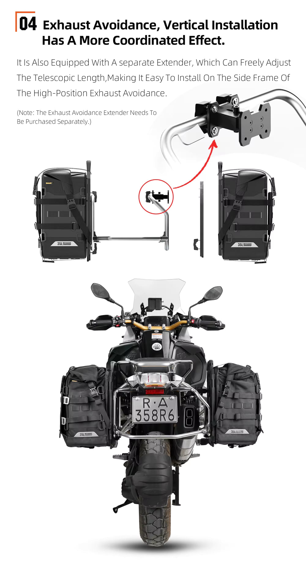 Valise latérale semi rigide 20L / 35 L Rhinowalk