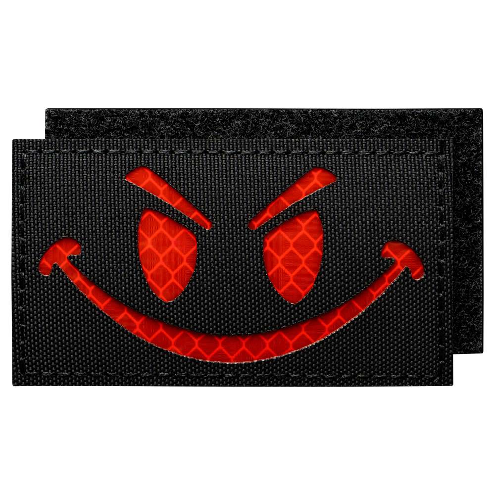 Patch velcro smiley sourire rouge infrarouge 8x5 cm