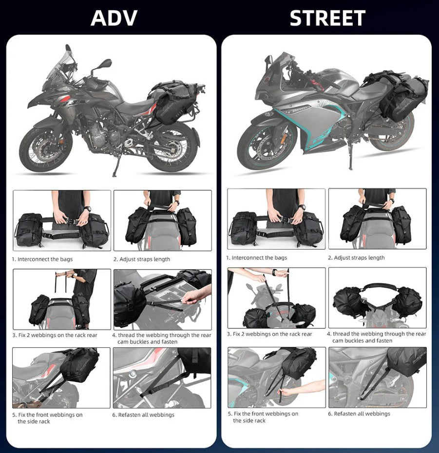 Sacoches Rackless Universelles 18L/28L/48L Rhinowalk – vue produit